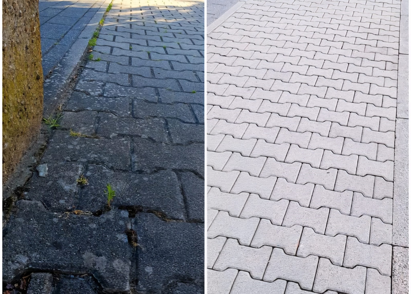 Nettoyage terrasse en dalles avant après à Strasbourg